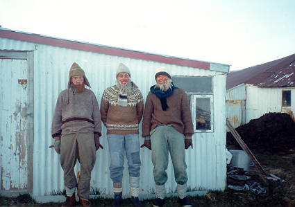 Bakkabræður við gerð á auglýsingu - Siggi, Einar og Viggi